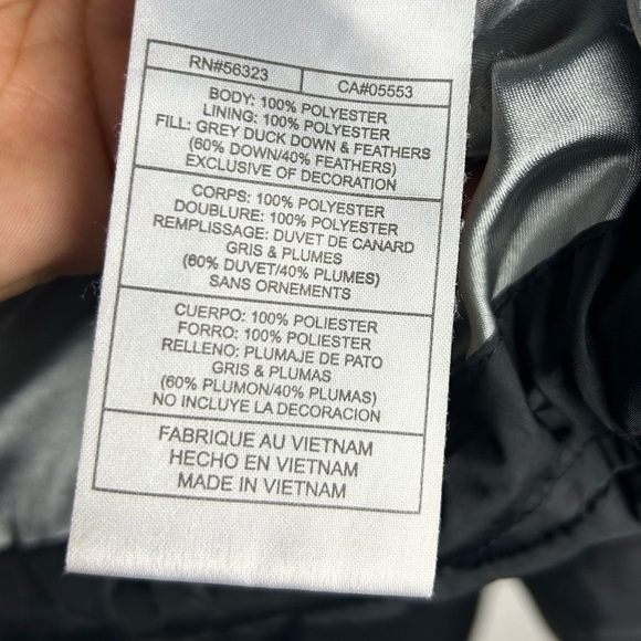 VTG Y2K Nike Puffer Duck Down Jacket Size XL Center Whoosh Black Womens Comfy - Picture 12 of 16